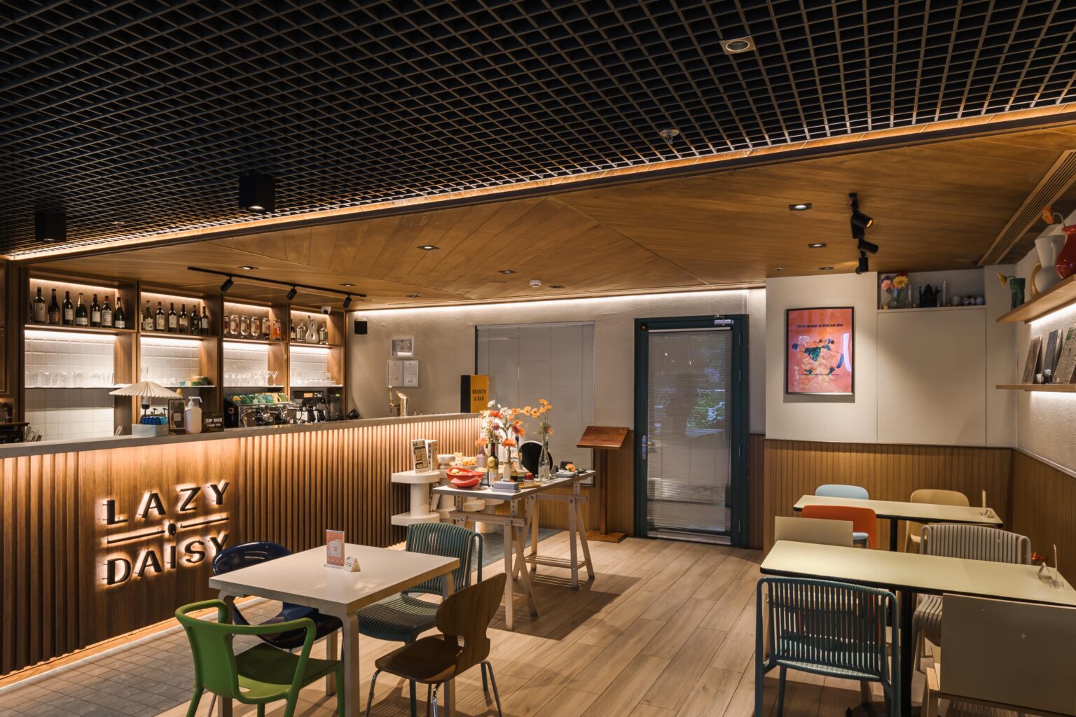 Restaurant Bar Interior design with custom built-in furniture by Sketchbook Studio